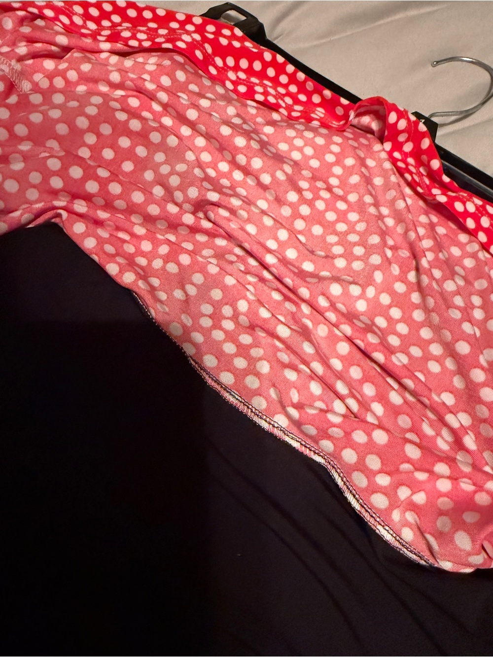 Espresso Women’s Red Polka Dot Layered Knee Length Dress - Picture 2 of 4